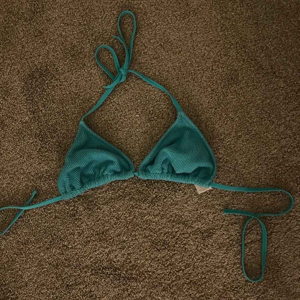 Teal Triangle Bikini Top